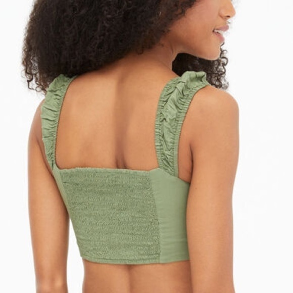 NWT Aeropostale Cinched V-Neck Cropped Tank Top Green Size Small - Picture 7 of 7